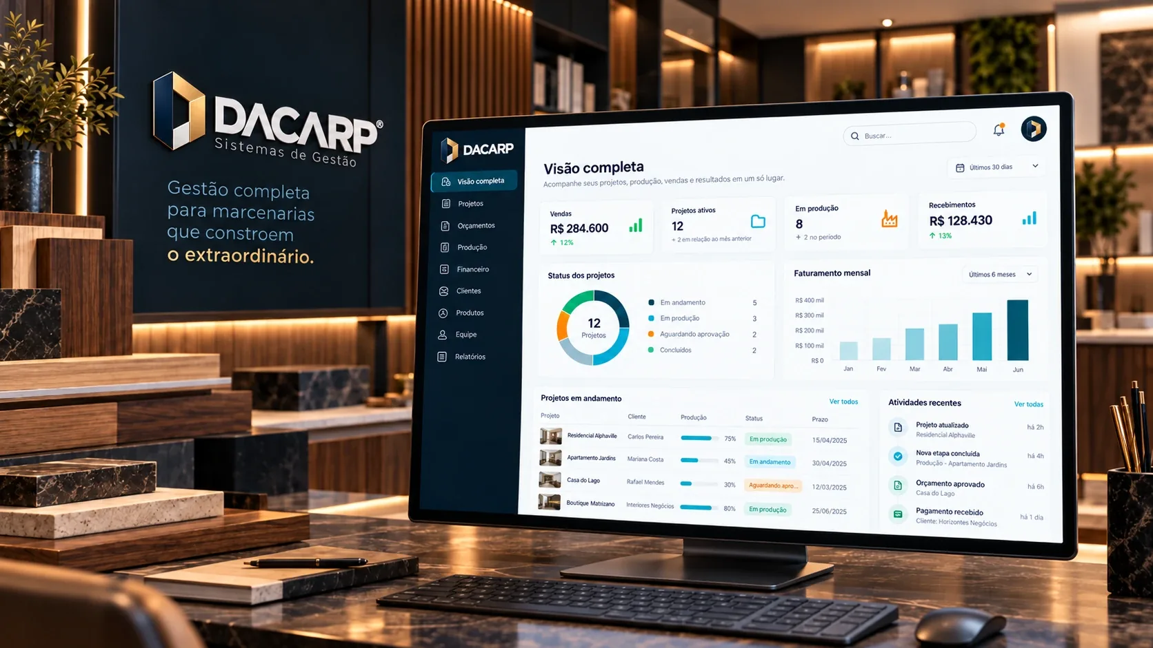 Tela do Dacarp Online: Visão geral
